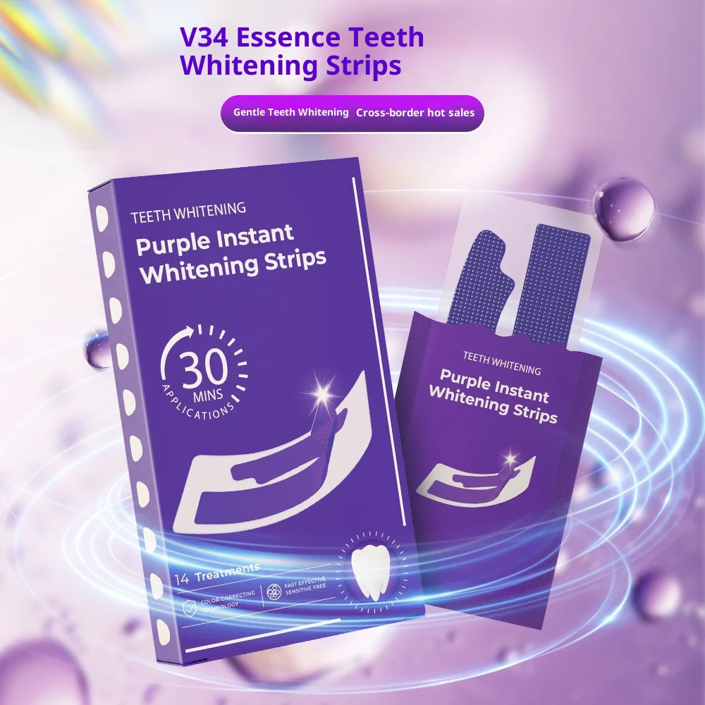 Teeth Whitening Best - Fioletowe paski do wybielania zębów bez