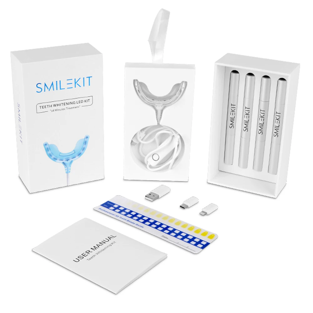 Teeth Whitening With Peroxide - Inteligentny rozrządu 16-LED Zimne światło Zestaw