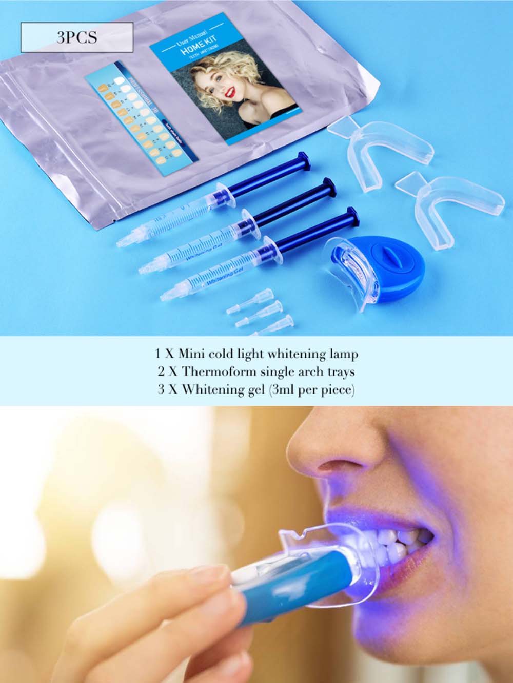 Teeth Whitening With Peroxide - Najwyższej jakości zestaw żelowy do wybielania